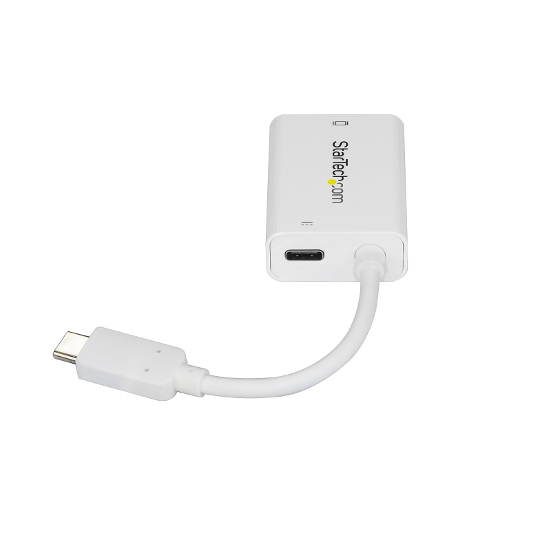 StarTech CDP2VGAUCPW USB C to VGA Adapter with Power Delivery - White
